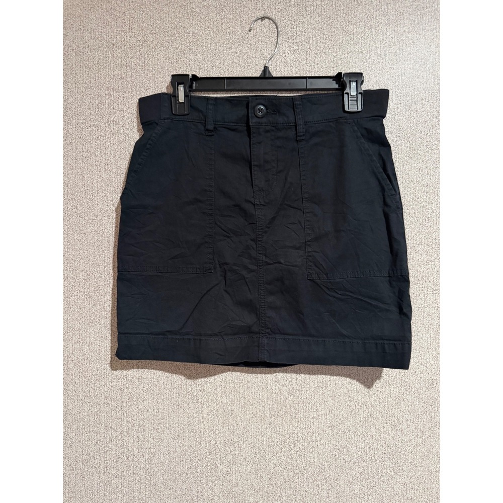 Lee Black Utility  Women 6 M Cotton Blend Mini Skirt Built-in Shorts 4 Pocket